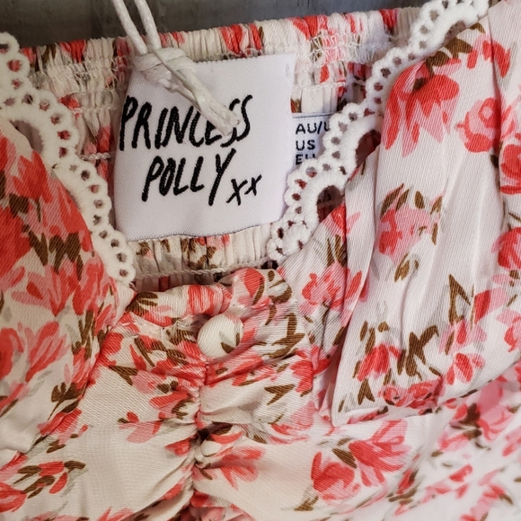 SOLD! Princess Polly Maddi Pink Floral Top Size 2 - Picture 9 of 11